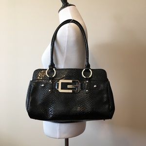 GUESS Faux Alligator Black Bag